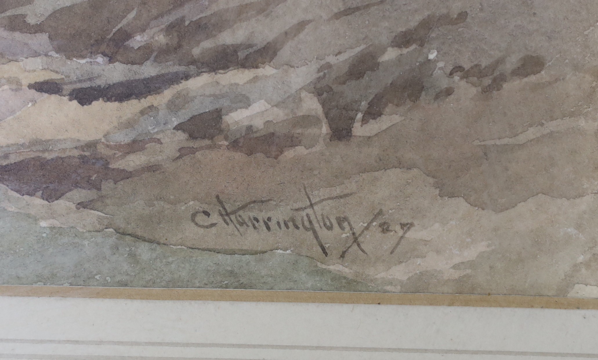 Charles Harrington (1865-1943), watercolour, 'Road widening, Sussex', signed and dated '27, 27 x 37cm
